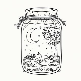 Magical Night Scene in a Jar