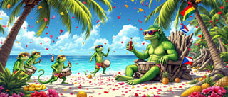Tropical Monkeys and Iguanas Party