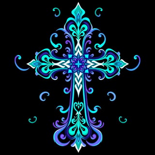 Symmetrical Fantasy Cross Illustration