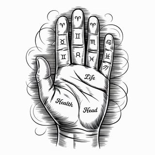 Victorian Palmistry Hand Engraving