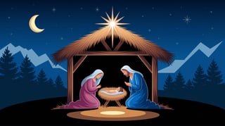 Nativity Scene Illustration