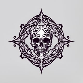 Ornate Purple Skull Logo Design