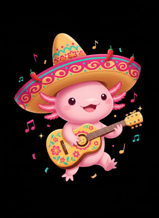 Cute Axolotl Fiesta Cartoon