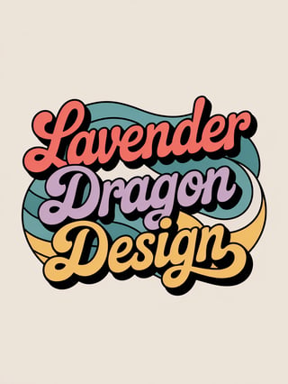 Retro Lavender Dragon Script Logo