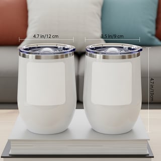 Glossy White Wine Tumbler with Lid