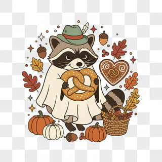 Cute Raccoon Halloween Oktoberfest Design