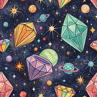 Vivid Neon Gemstone Pattern