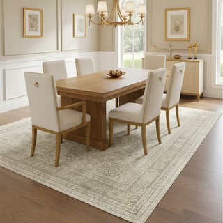Luxurious Dining Room Rug Setup