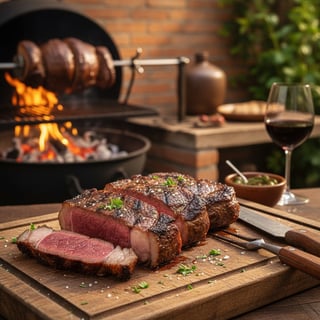Picanha suculenta com reação de Maillard