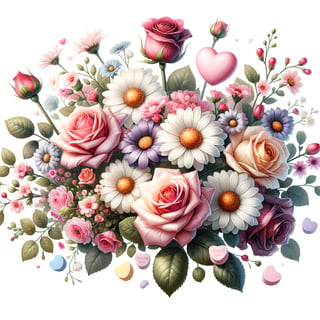 Valentine Floral Watercolor Bouquet