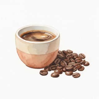 Watercolor Espresso Cup Illustration