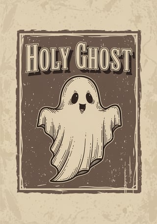 Vintage Christian Halloween Ghost Graphic