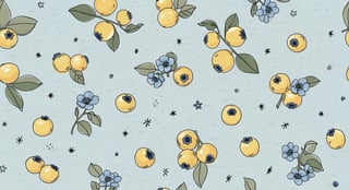 Hand-Drawn Blueberries Pattern
