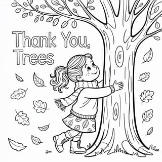 Whimsical Autumn Coloring Page