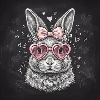 Vintage Chalkboard Rabbit Illustration