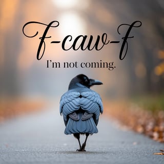 Sassy Raven Walking Away