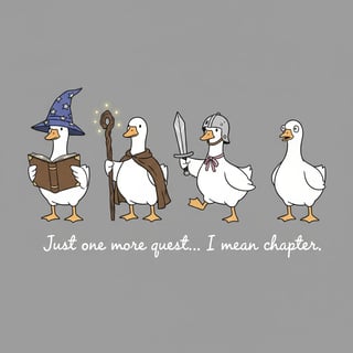 Whimsical Fantasy Reader Geese