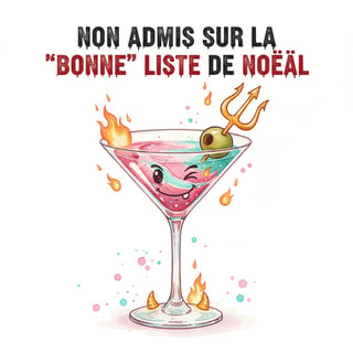 Humorous Hell-Tini Cocktail Illustration