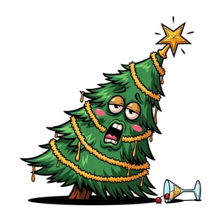 Tipsy Christmas Trees with Holiday Humor