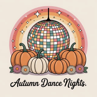 Rainbow Disco Ball with Autumn Theme