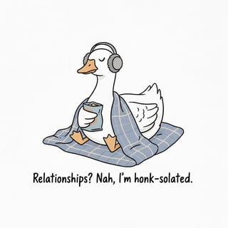 Funny Introverted Goose Illustration