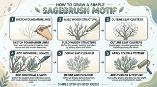 Simple Sagebrush Motif Drawing Tutorial