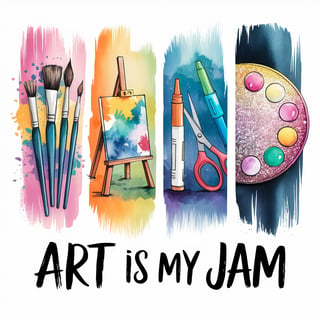 Watercolor Collage with Art Elements