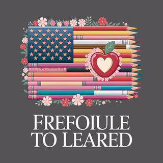 American Flag T-Shirt Design with Floral Tools