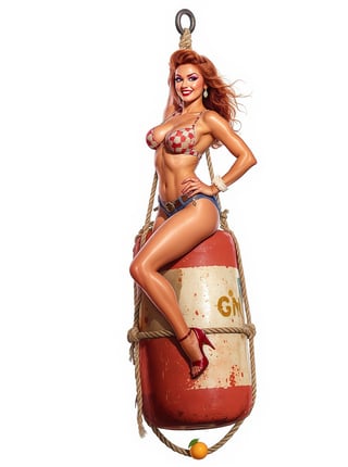 Retro Ocean-Side Pinup Artwork