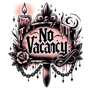 Spooky Gothic No Vacancy Sign