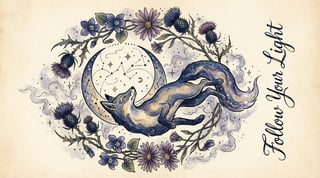 Boho Celestial Fox Tattoo Design