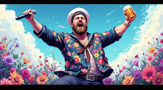 Drunken Sailor Singing Digital Art