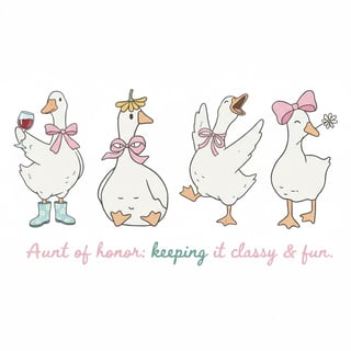 Aunt of Honor Stylish Goose Design