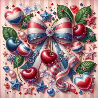 Vintage Patriotic Cherry Candy Design