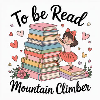 Girly Mountain Climber Illustration