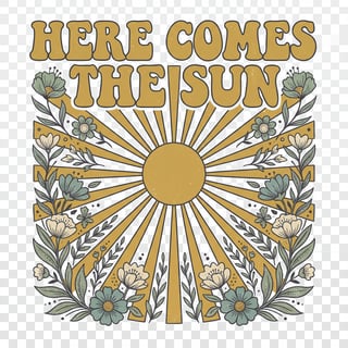 Retro Vintage Floral Sunburst Tee