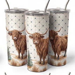 Highland Cow Steamless Tumbler Wrap