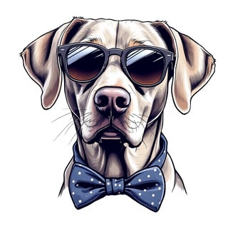 Weimaraner Dog Portrait in Sunglasses