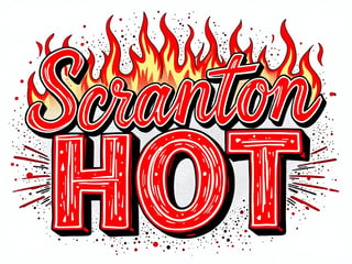 1990s Vintage 'Scranton Hot' Typography
