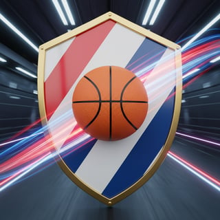 Classic Shield with Basketball Design