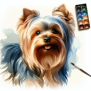Watercolor Yorkshire Terrier Painting