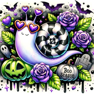 Cute Snail with Halloween Art
