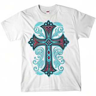 Symmetrical Fantasy Neon Cross Design
