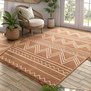 Clay Terracotta Boho Area Rug