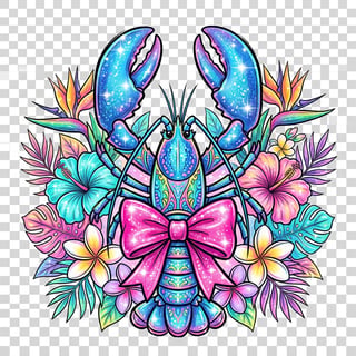 Cute Blue Lobster Illustration