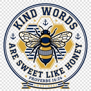 Preppy Christian Honeybee Badge Design