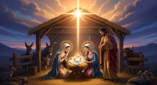 Nativity Scene Illustration
