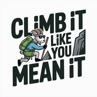 Cartoon Mountain Goat Climbing Vector