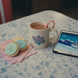 90s Diner Hot Cocoa Flatlay