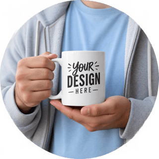 Man Holding Mug Mockup